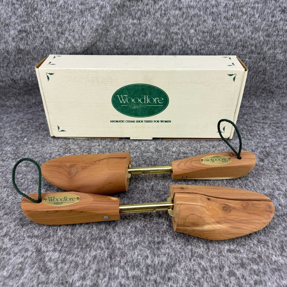 ✅ Womens L 10-11.5 VTG Woodlore Shoe Trees Aromatic Cedar Adjustable Stretcher